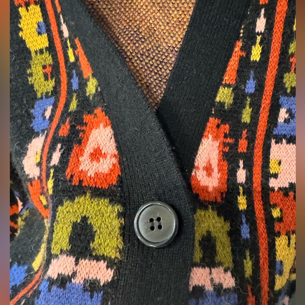 FARM Rio Black Floral Multicolor Button Cardigan - Picture 6 of 10